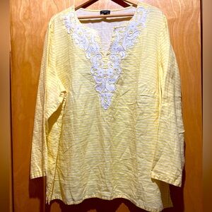 Talbots Embroidered Linen Tunic